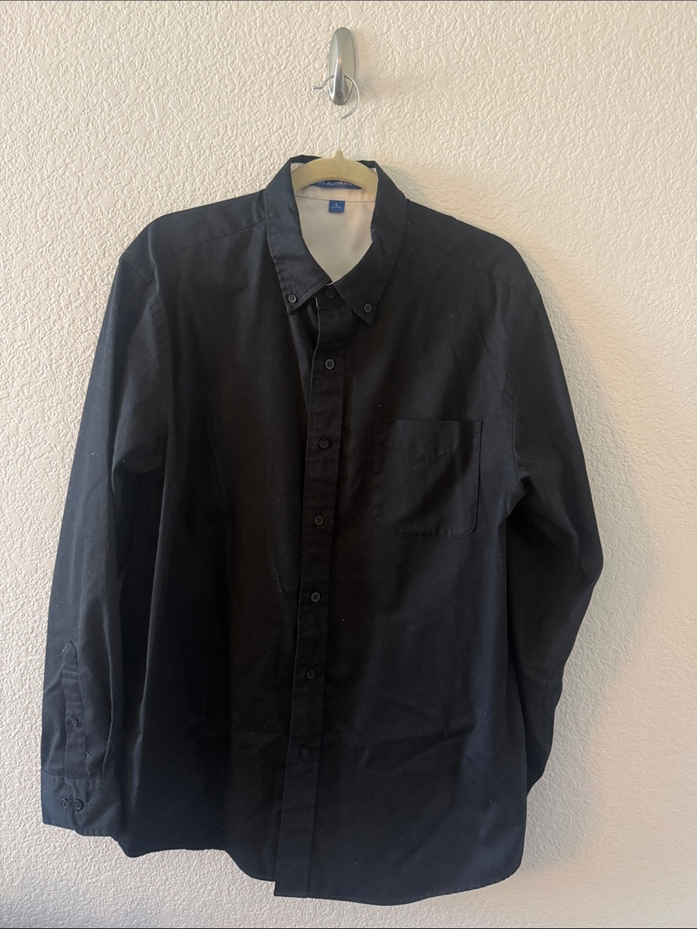 Port Authority Black Long-Sleeve Button-Down Shirt